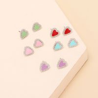 Wholesale Jewelry Color Heart Dripping Earrings Nihaojewelry main image 4