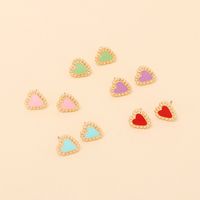 Wholesale Jewelry Color Heart Dripping Earrings Nihaojewelry main image 5