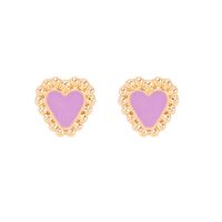 Wholesale Jewelry Color Heart Dripping Earrings Nihaojewelry main image 6