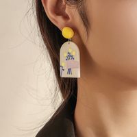 Wholesale Jewelry Irregular Color Pattern Acrylic Simple Earrings Nihaojewelry main image 1