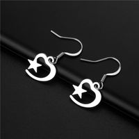 Cross-border New Arrival Earrings Simple Personality Star And Moon Earrings Ear Hook Stainless Steel Korean Style Fashion Short Earrings main image 3