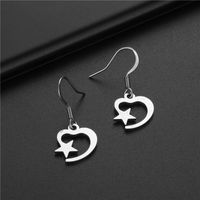 Cross-border New Arrival Earrings Simple Personality Star And Moon Earrings Ear Hook Stainless Steel Korean Style Fashion Short Earrings main image 4