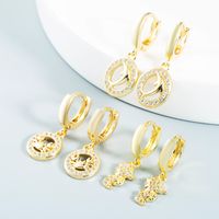 Wholesale Jewelry Hollow Dolphin Hippocampus Crab Copper Zircon Earrings Nihaojewelry main image 1