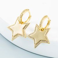 Vente En Gros Bijoux Étoiles Géométriques Boucles D&#39;oreilles En Cuivre Lune Nihaojewelry main image 3