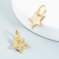 Vente En Gros Bijoux Étoiles Géométriques Boucles D&#39;oreilles En Cuivre Lune Nihaojewelry main image 5