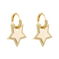 Vente En Gros Bijoux Étoiles Géométriques Boucles D&#39;oreilles En Cuivre Lune Nihaojewelry main image 6