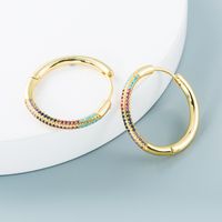 Wholesale Jewelry Geometric Round Copper Zircon Simple Earrings Nihaojewelry main image 3