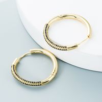 Wholesale Jewelry Geometric Round Copper Zircon Simple Earrings Nihaojewelry main image 4