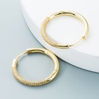 Wholesale Jewelry Geometric Round Copper Zircon Simple Earrings Nihaojewelry main image 5