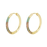 Wholesale Jewelry Geometric Round Copper Zircon Simple Earrings Nihaojewelry main image 6