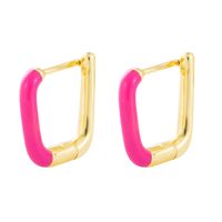 Nihaojewelry Wholesale Jewelry Simple Geometric Colorful Copper Dripping Earrings main image 3