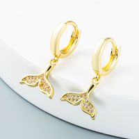 Nihaojewelry Bijoux En Gros Simple Creux Sirène Étoile De Mer Tortue Boucles D&#39;oreilles En Cuivre main image 3