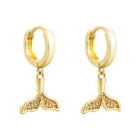 Nihaojewelry Bijoux En Gros Simple Creux Sirène Étoile De Mer Tortue Boucles D&#39;oreilles En Cuivre main image 6