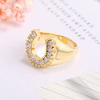 Wholesale Jewelry U-shaped Diamond Copper Ring Nihaojewelry main image 5