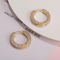 Wholesale Jewelry Full Diamond Circle Zircon Fashion Earrings Nihaojewelry main image 3