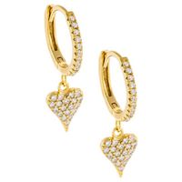 مجوهرات للبيع بالجملة من الماس بالكامل على شكل قلب أقراط طويلة على شكل قلب قلادة Nihaojewelry main image 1