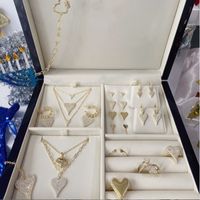 مجوهرات للبيع بالجملة من الماس بالكامل على شكل قلب أقراط طويلة على شكل قلب قلادة Nihaojewelry main image 4
