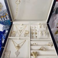 Wholesale Jewelry Full Diamond Heart-shaped Fashion Long Earrings Necklace Nihaojewelry main image 4