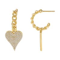 مجوهرات للبيع بالجملة من الماس بالكامل على شكل قلب أقراط طويلة على شكل قلب قلادة Nihaojewelry main image 3