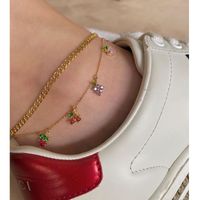Wholesale Jewelry Color Zirconium Cherry Tropical Fruit Copper Anklet Nihaojewelry main image 3
