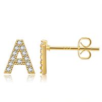 Wholesale Jewelry Letter Copper Inlaid Zircon Stud Earrings Nihaojewelry main image 1