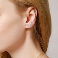 Wholesale Jewelry Letter Copper Inlaid Zircon Stud Earrings Nihaojewelry main image 3