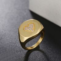 Vente En Gros Bijoux Bague En Cuivre Zircon Incrusté Coeur Nihaojewelry main image 5
