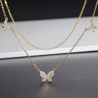 Wholesale Jewelry Fashion Butterfly Copper Inlaid Zircon Necklace Nihaojewelry main image 3