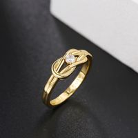 Wholesale Jewelry Simple Geometric Zircon Copper Ring Nihaojewelry main image 3
