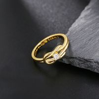 Wholesale Jewelry Simple Geometric Zircon Copper Ring Nihaojewelry main image 4
