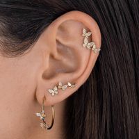 Großhandel Schmuck Schmetterling Micro-intarsien Zirkon Ohrringe Im Koreanischen Stil Nihaojewelry main image 1