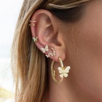 الجملة مجوهرات فراشة C على شكل مايكرو مطعمة الزركون الأقراط Nihaojewelry main image 1