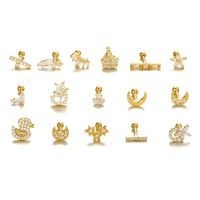 Wholesale Bijoux Créatifs Géométriques Zircon Boucles D&#39;oreilles À Vis Nihaojewelry main image 3