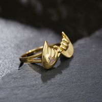 Wholesale Jewelry Zircon Heart Hand Copper Ring Nihaojewelry main image 5