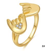 Wholesale Jewelry Zircon Heart Hand Copper Ring Nihaojewelry main image 6