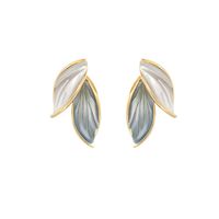Wholesale Jewelry Contrast Color Leaf Stud Earrings Nihaojewelry main image 6
