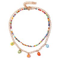Wholesale Jewelry Bohemian Style Hand-woven Beads Flower Pendant Multi-layer Necklace Nihaojewelry main image 3