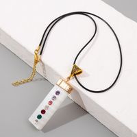 Wholesale Jewelry Inlaid Color Crystal Square Pendant Necklace Nihaojewelry main image 3