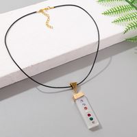Wholesale Jewelry Inlaid Color Crystal Square Pendant Necklace Nihaojewelry main image 4