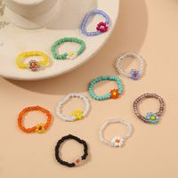 Wholesale Jewelry Bohemian Handmade Crystal Flower Color Beaded Ring Nihaojewelry main image 6