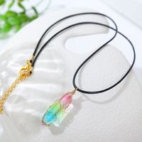 Wholesale Jewelry Transparent Rhombus Color Crystal Pendant Necklace Nihaojewelry main image 4