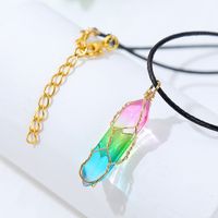 Wholesale Jewelry Transparent Rhombus Color Crystal Pendant Necklace Nihaojewelry main image 5