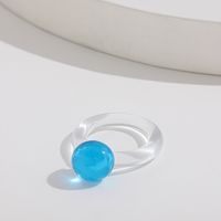 Wholesale Jewelry Color Round Top Transparent Cartoon Acrylic Ring Nihaojewelry main image 6