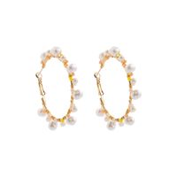 Wholesale Jewelry Round Pearl Rice Bead Winding Earrings Nihaojewelry main image 6