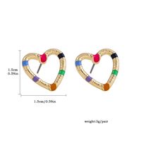 Wholesale Jewelry Color Dripping Oil Heart Shape Cute Earrings Nihaojewelry main image 5
