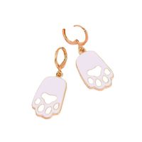 Wholesale Jewelry Dripping Oil Dog Paw Print Pendant Cartoon Earrings Nihaojewelry main image 6