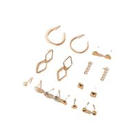 Wholesale Jewelry Retro Heart-shaped Inlaid Pearl Stud Earrings 9-piece Set Nihaojewelry main image 5