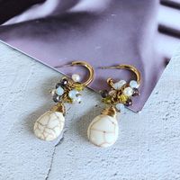 Wholesale Jewelry Ethnic Style Turquoise Glass Beads Insect Shape Earrings Nihaojewelry main image 3