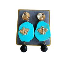 Vente En Gros Bijoux Style Ethnique Perles De Verre Turquoise Boucles D&#39;oreilles En Forme D&#39;insecte Nihaojewelry main image 6