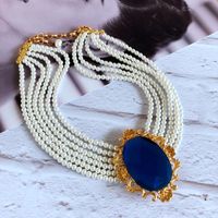 Wholesale Jewelry Retro Multilayer Pearl Diamond Pendant Short Necklace Brooch Set Nihaojewelry main image 5